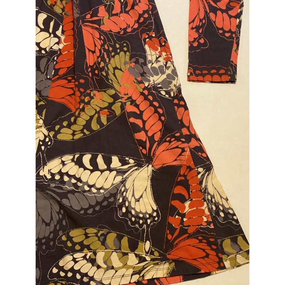 CAbi Women's Casual Cozy Midi Dress S Empire Waist Knit Butterfly Print Soft - Picture 6 of 15